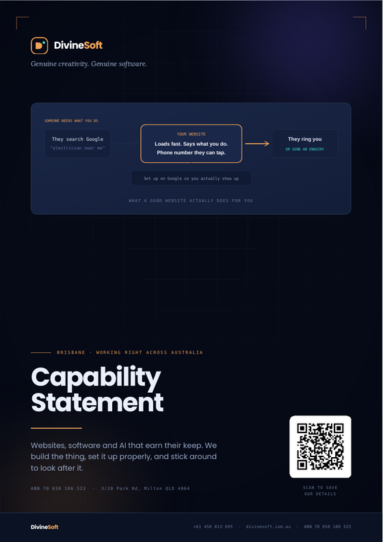 Cover of the DivineSoft capability statement